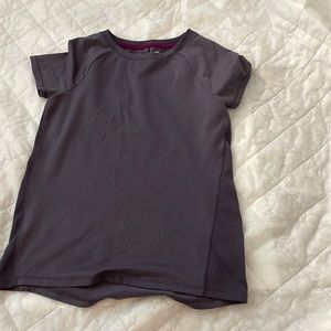 Purple gray all in motion, girls shirt